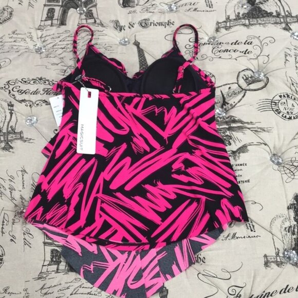 Magicsuit Sketchy Printed Ruffled Rita Tankini Top - Picture 6 of 9